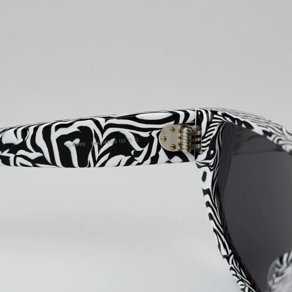 SALE! NEW Celine CL40195I 04A Shiny Zebra Smoke Shield Mask Unisex Sunglasses